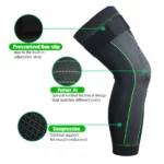 manchon genouillère de compression long pour genou et jambe respirant antidérapant