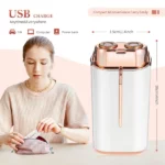 rasoir épilateur électrique sans fil femme avec double lame flottante F624-36, flawless face duo