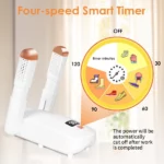 sèche-chaussures électrique portable 360°, séchage UV, stérilisation, désodorisant