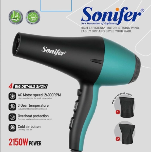 Sèche-Cheveux Professionnel Sonifer SF-9674B – 2150W (1) sèche-cheveux professionnel sonifer sf-9674b 2150w