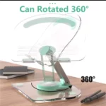 support de tablette ipad et smartphone pliable rotatif 360° en alliage d'aluminium et acrylique antidérapant
