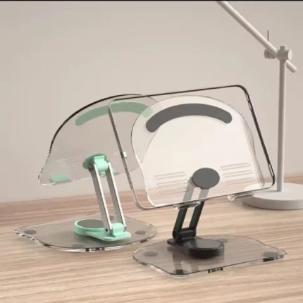 support de tablette ipad et smartphone pliable rotatif 360° en alliage d'aluminium et acrylique antidérapant