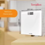 terraillon tsquare pèse-personne numérique ultra plat en verre blanc 180kg