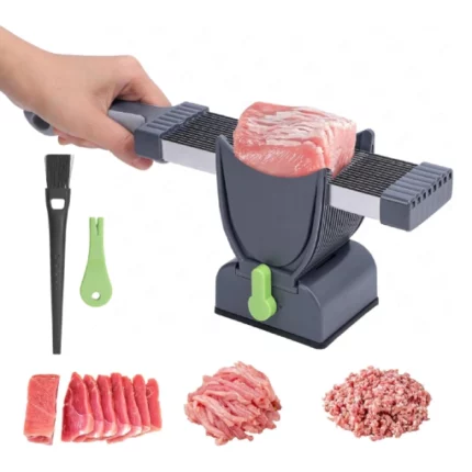 trancheuse à viande manuelle 17en1 en inox, réglable 2/4mm