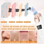 aspirateur de points noirs électrique rechargeable usb avec écran led, nettoyeur de pores anti-acné, 5 embouts