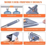 Balai de Nettoyage Triangulaire Longue Réglable Rotative 360° en Microfibre – Image 3