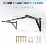 barre de traction pull-up murale pro robuste en fer ironwalls, charge 227kg, 110cm