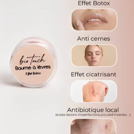 baume à lèvres mutli-usages bio touch, effet botox, anti-cernes