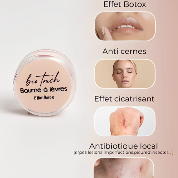 baume à lèvres mutli-usages bio touch, effet botox, anti-cernes