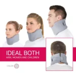 collier cervical soutien du cou semi-rigide doublure en coton gris