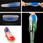 coussinets de talon talonnettes en gel silicone amorti pour fasciite plantaire, 2 pièces