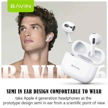 écouteurs sans fil airpods bavin ba-26 avec écran tactile LED, bluetooth 5.1