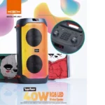 enceinte de karaoké portable wifi rgb led moxom mx-sk51 40w