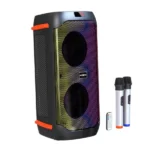 enceinte de karaoké portable wifi rgb led moxom mx-sk51 40w