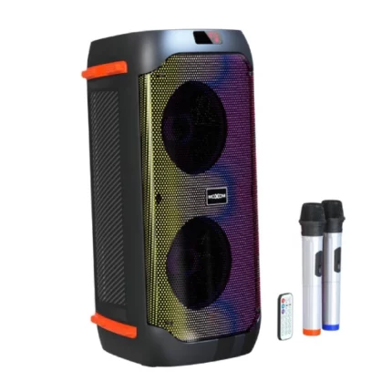 enceinte de karaoké portable wifi rgb led moxom mx-sk51 40w