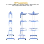 Étendoir Sèche-Linge Pliable à 4 Niveaux CATGOOD – Bleu – Image 4