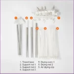 étendoir sèche-linge vertical à 3 niveaux rotatif 360° avec pinces VENTDOUCE, hauteur extensible 1.7m