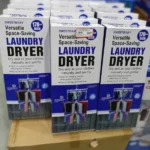 étendoir sèche-linge vertical à 3 niveaux rotatif 360° avec pinces SWEETBABY, hauteur extensible 1.7m