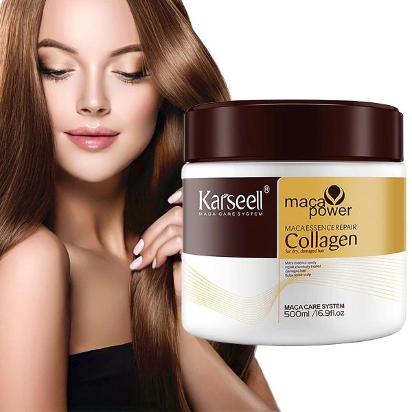 Karseell Maca Essence Repair Collagen Masque Cheveux - 500ml karseell maca essence repair collagen masque capillaire cheveux 500ml
