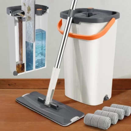 kit de nettoyage elefan otto seau double et balai plat 360°