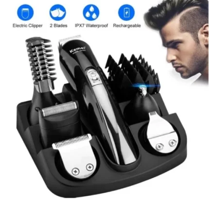 kemei km-600 kit de tondeuse toilettage professionnel 11en1