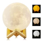 lampe veilleuse lune led 3d rechargeable usb, contrôle tactile