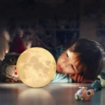 lampe veilleuse lune led 3d rechargeable usb, contrôle tactile