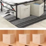 lot de 3 box boîtes de rangement pliables BOOI beige 20l