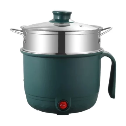 marmite électrique portable multifonction 1.5l avec panier à vapeur en inox