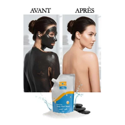 masque de boue de la mer morte pour le corps glory natural 500g, 21 minéraux