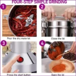 Moulin Broyeur Électrique à Poudre Super Crest 1500W – 400g – Image 3