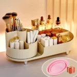 organisateur de rangement cosmétique maquillage 2en1 rotatif 360°, 5 compartiments
