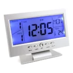 réveil numérique led intelligente à commande vocale avec calendrier ds-8082 gris