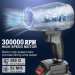 souffleur à jet turbo professionnel portable avec 2 batteries 48v