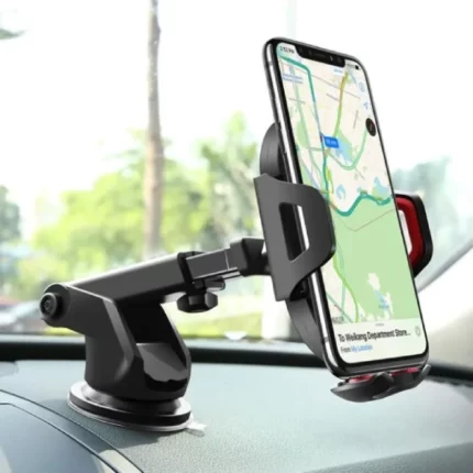 support de téléphone portable smartphone universel rotatif 360° à ventouse silicone noir pour voiture