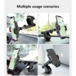 support de téléphone portable smartphone universel rotatif 360° à ventouse silicone noir pour voiture