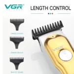 vgr v-290 gold tondeuse à cheveux professionnelle rechargeable led