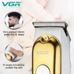 Tondeuse à Cheveux Professionnelle LED Rechargeable VGR V-290 Gold – Image 4
