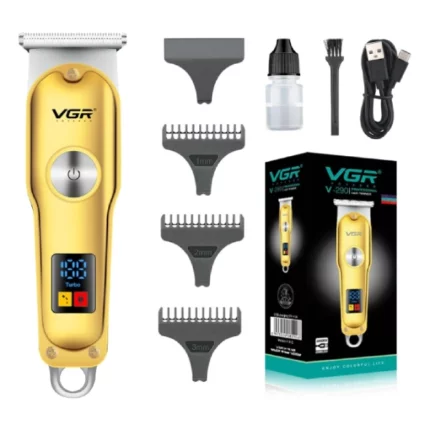 vgr v-290 gold tondeuse à cheveux professionnelle rechargeable led