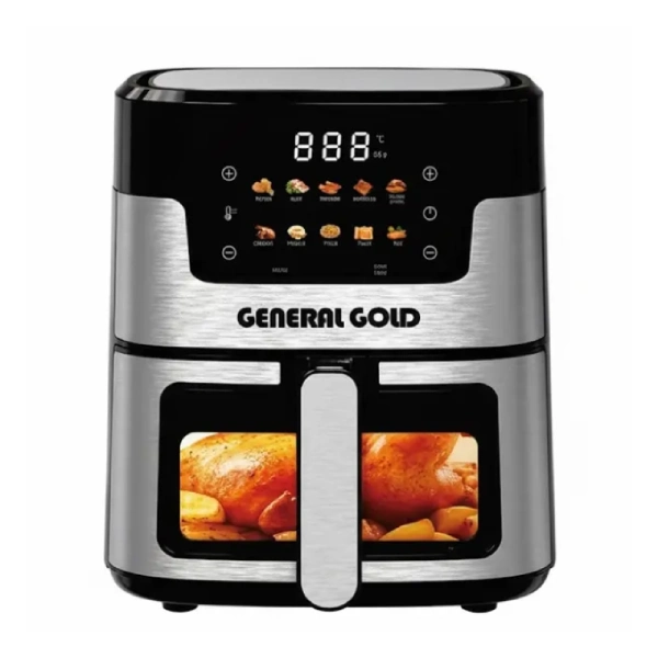 Airfryer 8L 1300W – Friteuse Sans Huile électrique Noire, Programmable Avec écran LCD