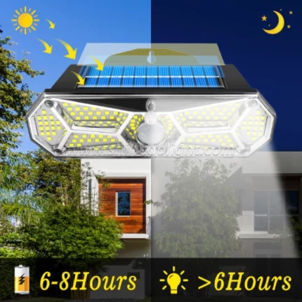 applique murale solaire 126 led smd avec capteur détecteur de mouvement