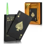 briquet tempête allume-torche jet flamme design carte poker ace as de pique noir rechargeable à gaz butane
