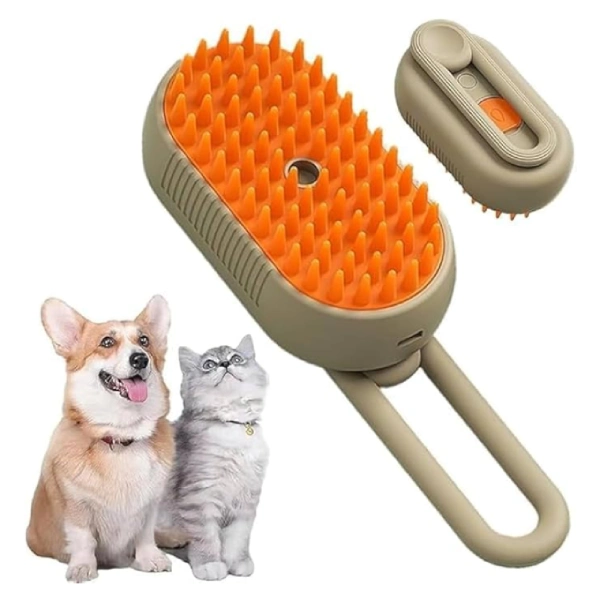 brosse de massage électrique rechargeable à pulvérisateur vapeur pour animaux de compagnie pets chats chiens