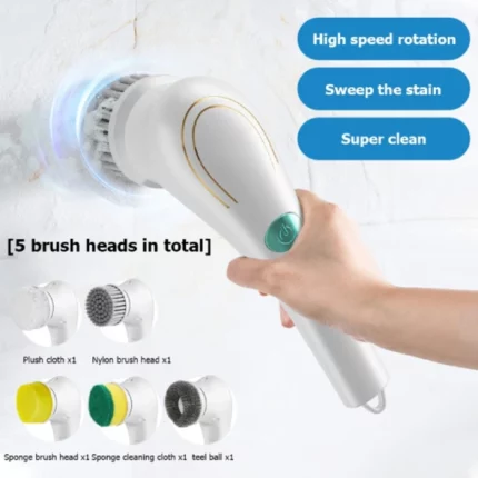 brosse de nettoyage électrique rechargeable rotative multifonction 5en1 magic brush