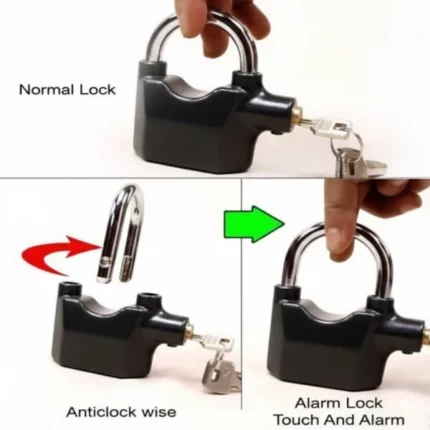 cadenas de sécurité intelligent avec alarme 110db et détecteur de mouvement