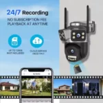 Caméra de Surveillance 4G PTZ 360° 3 Lens 8MP 4K V380 Pro – Image 3