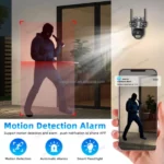 Caméra de Surveillance 4G PTZ 360° 3 Lens 8MP 4K V380 Pro – Image 4