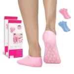 2 chaussettes hydratantes antidérapantes spa en gel silicone, moisturising spa gel socks