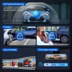 Dashcam Caméra de Voiture Rétroviseur AZDome AR09 4K Wi-Fi – Écran Tactile LCD Miroir 10" – Image 6