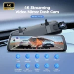 azdome ar09 dashcam caméra de voiture rétroviseur miroir écran tactile lcd 10" 4k full hd wifi
